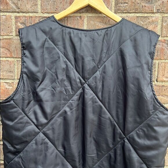 Socialite Men's Black Quilted Sleeveless Zipper Zip Pocket Vest Fall Winter L XL - Picture 9 of 12